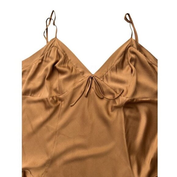 SKIMS Women's Silk Ruffle Loungewear Lingerie Teddy Bodysuit In Bronze Size 4X - Picture 5 of 11
